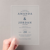 Elegant Navy Minimalist Wedding Invitation (In situ (ordinateur de poche))