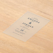 Elegant Navy Minimalist Wedding Invitation (Poser)