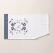 Elegant Navy Monogrammed Bad Handdoek (Handdoek)