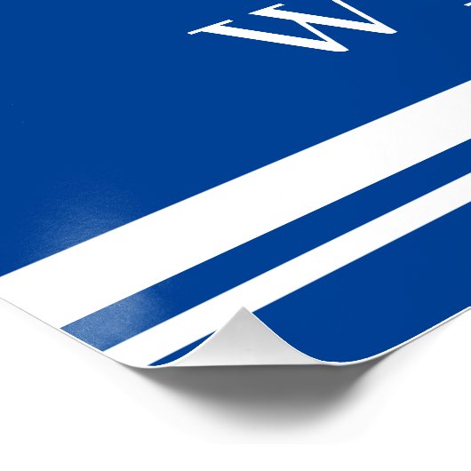 Elegant Navy Nautical Wedding Monogram Welkom Perfect Poster (Hoek)