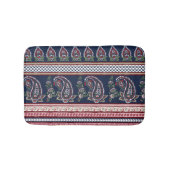 Elegant Navy Paisley: Tijdloos grensontwerp Badmat (Voorkant)