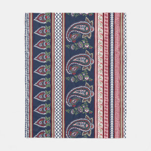 Elegant Navy Paisley: Tijdloos grensontwerp Fleece Deken
