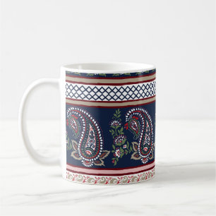 Elegant Navy Paisley: Tijdloos grensontwerp Koffiemok