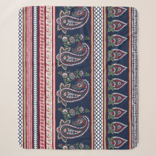 Elegant Navy Paisley: Tijdloos grensontwerp Sherpa Deken