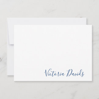 Elegant Navy Personalized Signature Script Notitiekaartje