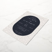 Elegant Navy Polka Dot Wedding Invitation (Rotation)