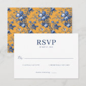 Elegant Navy RSVP Card (Devant / Derrière)