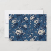 Elegant Navy RSVP Card (Dos)