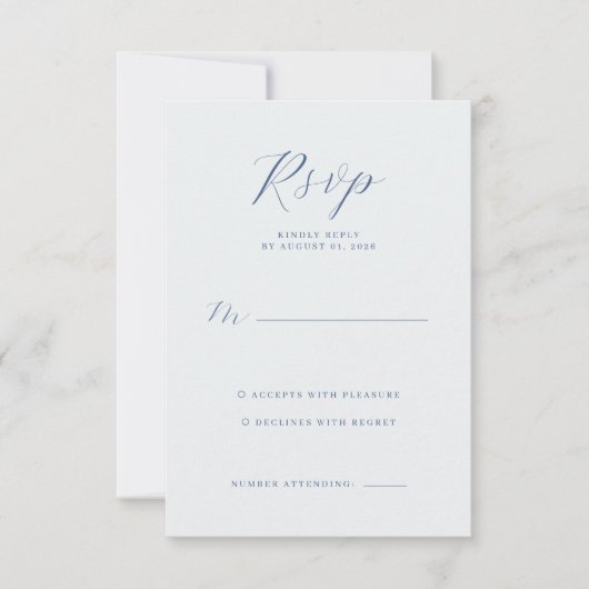 Elegant Navy RSVP Card (Devant)