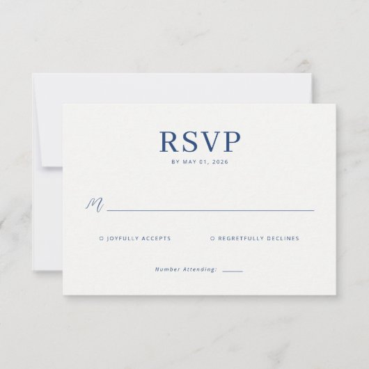 Elegant Navy RSVP Card (Devant)
