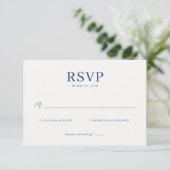 Elegant Navy RSVP Card (Debout devant)