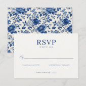 Elegant Navy RSVP Card (Devant / Derrière)
