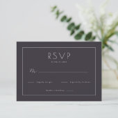 Elegant Navy RSVP Card (Debout devant)
