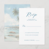 Elegant Navy RSVP Card (Devant / Derrière)