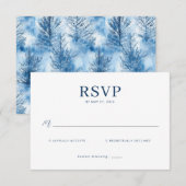 Elegant Navy RSVP Card (Devant / Derrière)