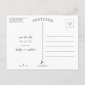 Elegant Navy & Silver Floral Wedding Aankondigingskaart (Achterkant)