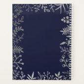 Elegant Navy & Silver Floral Wedding Collectie Planner (Achterkant)