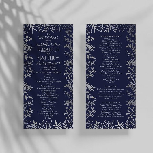 Elegant Navy & Silver Floral Wedding Collectie Programma
