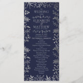 Elegant Navy & Silver Floral Wedding Collectie Programma (Voorkant)