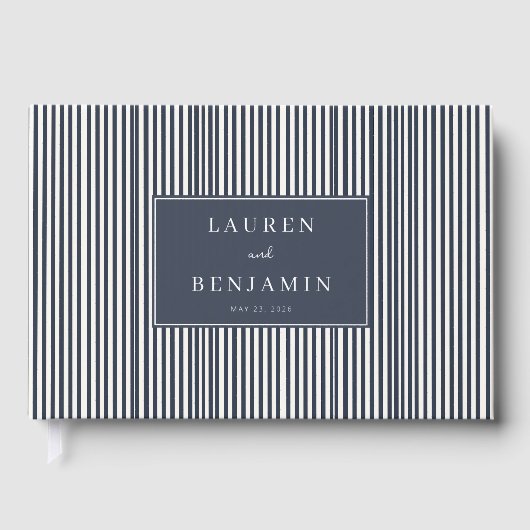 Elegant Navy Striped Rectangle (Recto)