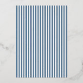 Elegant Navy Striped Wedding Invitation (Verso)