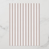 Elegant Navy Striped Wedding Invitation (Verso)