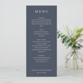 Elegant Navy Typographic Menu (Debout devant)