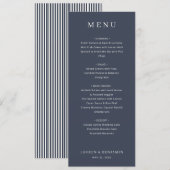 Elegant Navy Typographic Menu (Devant / Derrière)