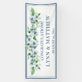 Elegant Navy & White - Wedding Reception Sign Spandoek (Verticaal)