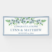 Elegant Navy & White - Wedding Reception Sign Spandoek (Horizontaal)
