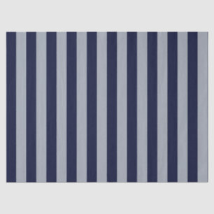 Elegant Navyblauw Lichtblauw Gestreept Patroon Tissuepapier