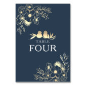 Elegant Navyblauw Tafelnummer voor Trouwfeest (Achterkant)