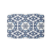 Elegant Nederlands Delft Blue Floral Pattern Badmat (Voorkant)