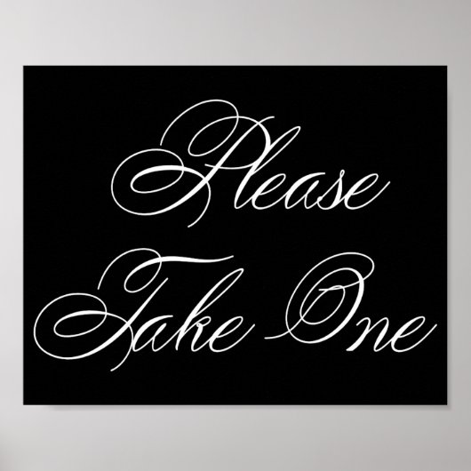 Elegant neem één wit script | Horizontaal Poster (Voorkant)