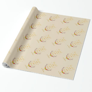 Elegant Nep faux goud dankbaar Thanksgiving-monogr Cadeaupapier