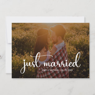 Elegant Net getrouwd Foto Wedding Announding Kaart