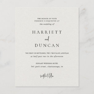 Elegant Neutraal Beige Formal Wedding Invitation
