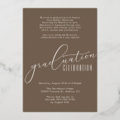 Elegant neutraal foto Afstuderen Folie Uitnodiging (Achterkant)