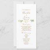 Elegant neutraal groen huwelijksprogramma (Voorkant)