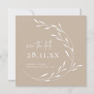 Elegant neutraal groot plein sparen de Datum Save The Date