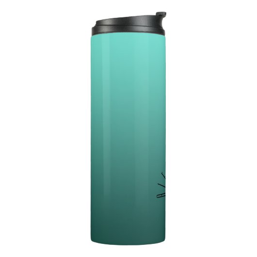 Elegant neutraal verloop Blauwgroen met aangepaste Thermosbeker (Gedraaid links)