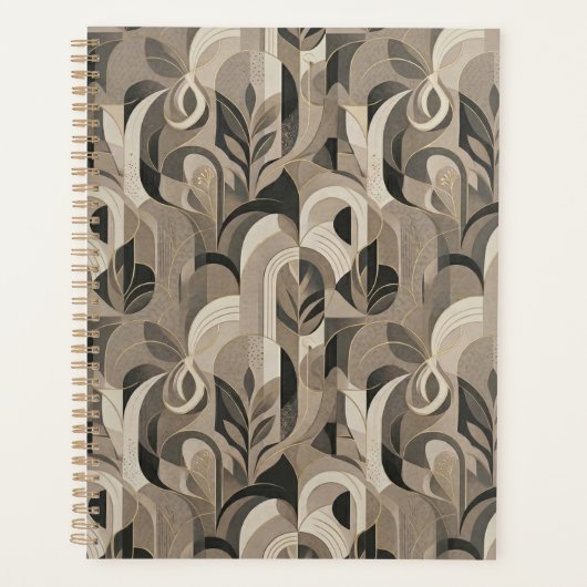 Elegant Neutral Abstract Geometric Notebook  (Devant)