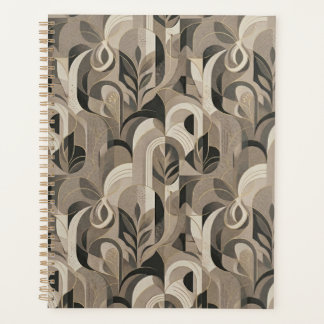Elegant Neutral Abstract Geometric Notebook  Planner
