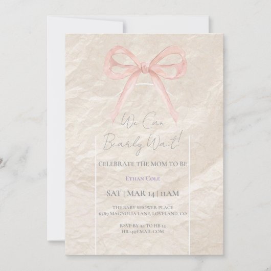 Elegant Neutral Baby Shower Invitation – Minimalis (Devant)