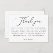 Elegant Neutral Baby Shower | Minimalist Script Bedankkaart (Voorkant / Achterkant)
