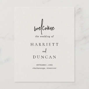 Elegant Neutral Beige Budget Wedding Programme Flyer