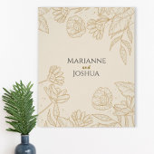 Elegant Neutral Floral Wedding Poster