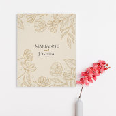 Elegant Neutral Floral Wedding Poster