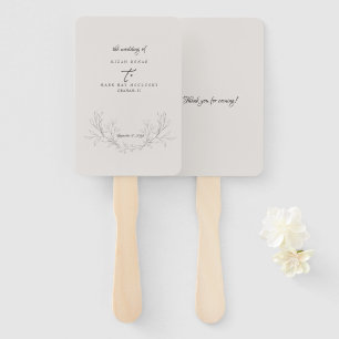 Elegant Neutral Hand-Drawn Foliage Wedding Handwaaier