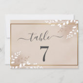 Elegant Neutral Magnolia Wedding Table Number (Voorkant)